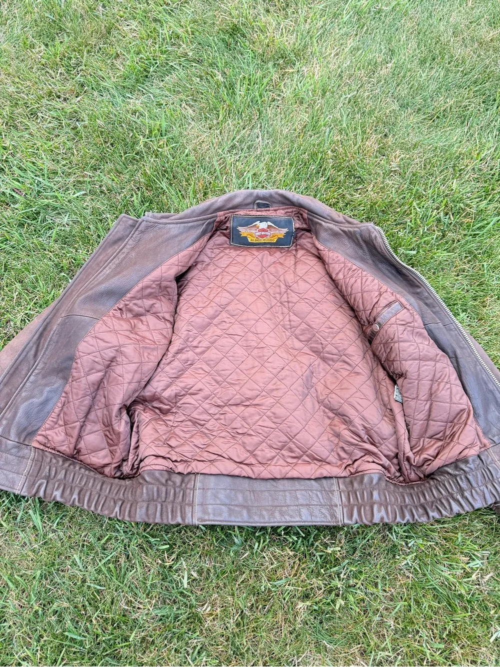 Harley-Davidson Distressed Brown Leather Bomber Jacket